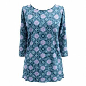 Diane von Furstenberg DVF Geometric Print Tunic Top L